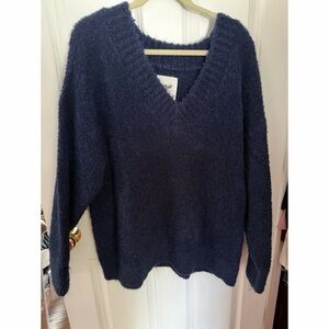 Aerie Deep Blue V-Neck Sweater